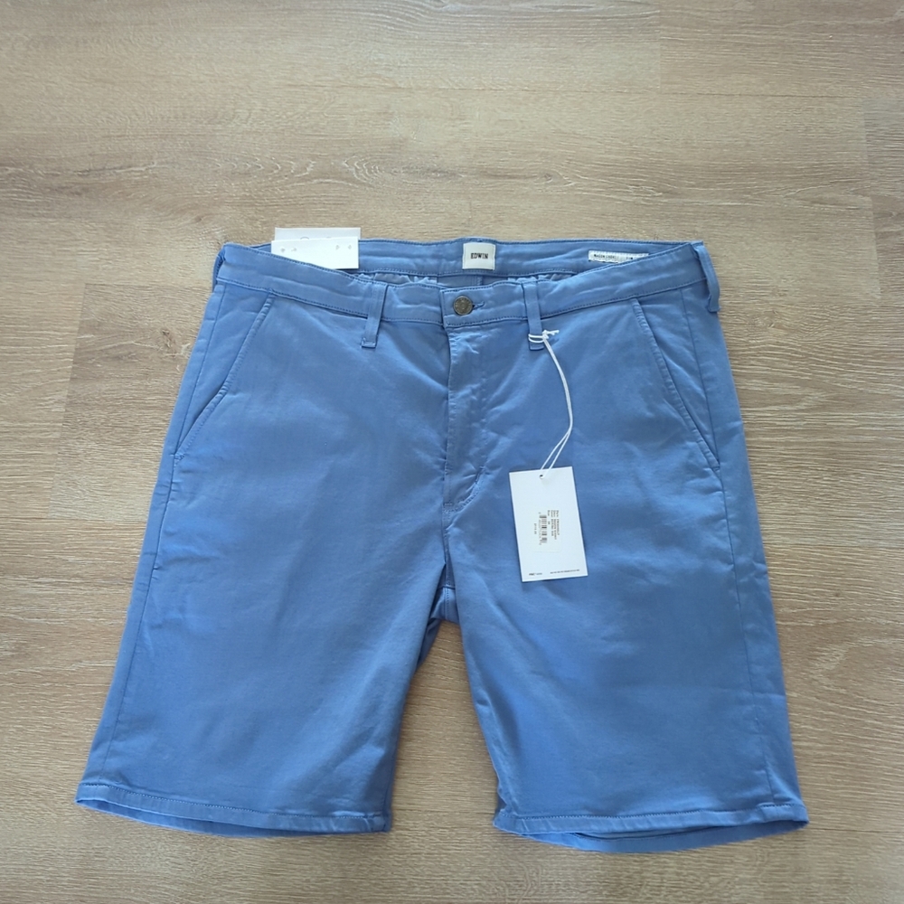 NWT (118$) EDWIN endurance mason short Slim chino in Bering sea SZ 34, 38,30,36